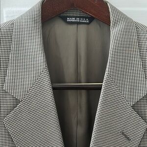 Classic Black and White Houndstooth Blazer